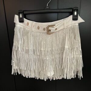White Fringe Skort - Amazing Lace Boutique
